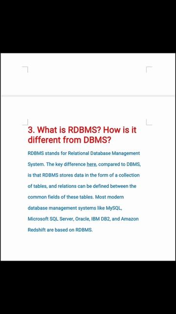3.What is RDBMS? How is it different from DBMS? #sqlinterviewquestions #sql #databases смотреть онлайн