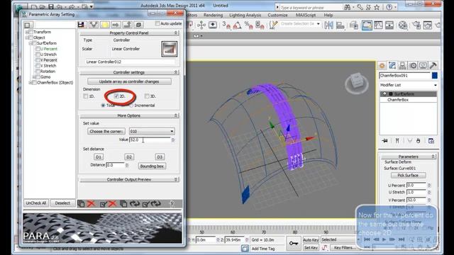 Surface panelling via SURF DEFORM modifier and PARA 3d смотреть онлайн