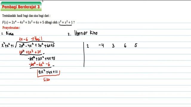 POLINOMIAL | PEMBAGI BERDERAJAT 3