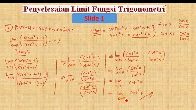 Teorema Limit Fungsi Trigonometri Lanjutan