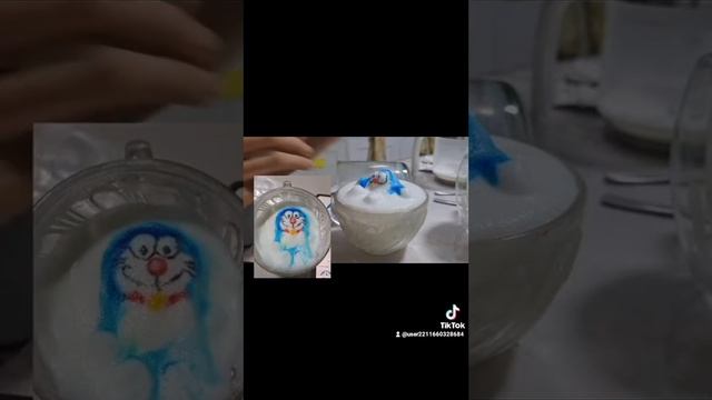 Latte art design 3D Doraemon смотреть онлайн