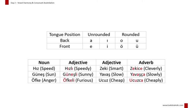 Turkish Vowel Harmony And Consonant Mutation - Learn Turkish
