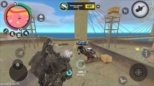 Vegas Crime Simulator (Robot Tank Enter Army Base)Iron Tank Destroy Helicopter - Android Gameplay H смотреть онлайн