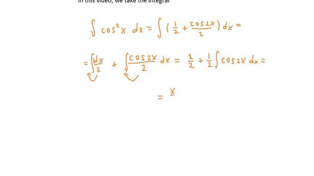 Интеграл от cos^2x The integral of the cos^2x ( ЕГЭ / ОГЭ 2017) смотреть онлайн
