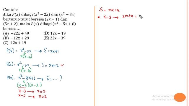 POLINOMIAL - 5 (Teorema Sisa Dan Teorema Faktor)