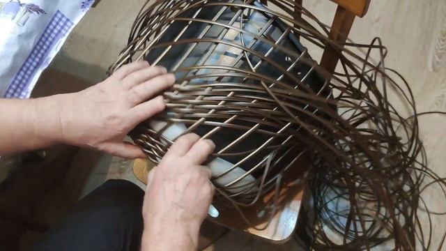 Двойная сетка на кашпо 20л. Расчет осьминожки с орнаментом и плетение.