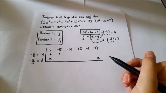 METODE HORNER KINO! Pembagian polinomial dengan suku banyak BERDERAJAT DUA/KUADRAT смотреть онлайн