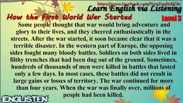 Learn English via Listening Level 3 Unit 53 How the First World War Started смотреть онлайн