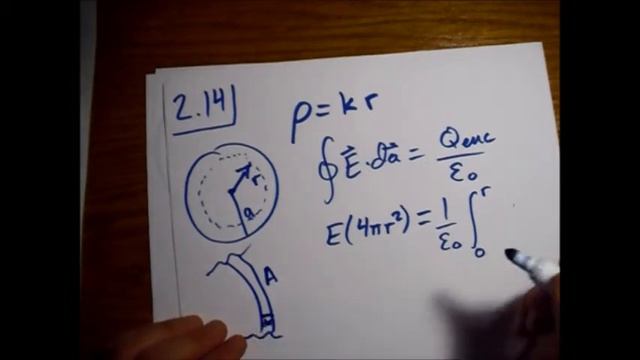 Griffiths Electrodynamics Problem 2.14: Electric Field Inside Solid Sphere Nonuniform Charge Densit смотреть онлайн