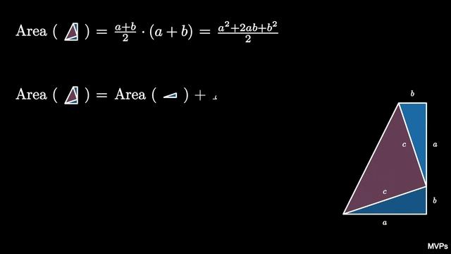 Pythagorean Theorem IV (visual proof; Garfield's trapezoid) смотреть онлайн