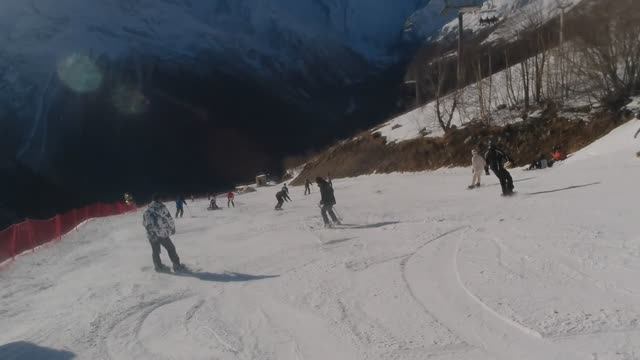 Домбай 2025 Трасса Домбай-2 правый рукав красной трассы смотреть онлайн