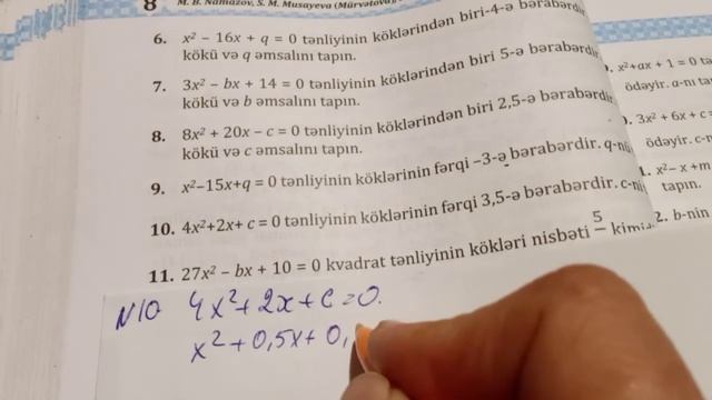 Viyet Teoremi N 4 -13.namazov çalışmalar 8 Ci Sinif