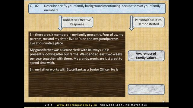 Q 02A JOB INTERVIEW TELL FAMILY BACKGROUND смотреть онлайн