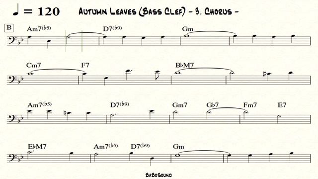 Autumn Leaves / No Bass Backing Track (Bass Clef) смотреть онлайн