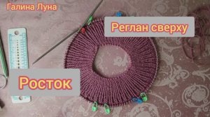 Джемпер регланом сверху.Начало вязания.Росток