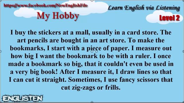 My Hobby Learn English via Listening Level 2 Unit 51 смотреть онлайн