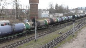 Поезд с цистернами едет в сторону Латвии. Увеличение грузопотока на Петербурго-Варшавской ЖД