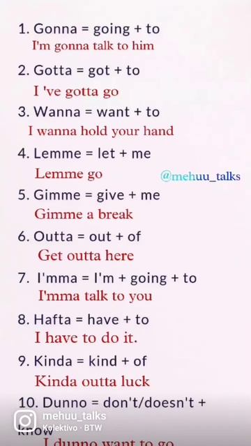 informal contractions of english #spokenenglish @mehuu_talks смотреть онлайн