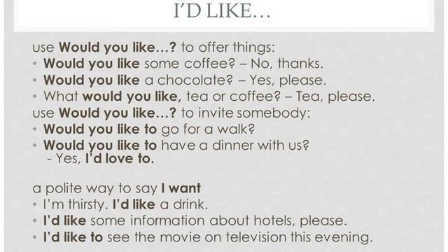Whould you like...? I'd like... смотреть онлайн