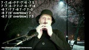 м/ф «Падал прошлогодний снег», губная гармошка С + табы. Не для начинающих!