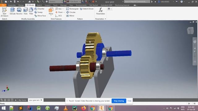 Gear Train Design using Autodesk Inventor Project assignment for Skyfi Labs online cours by NIShant смотреть онлайн
