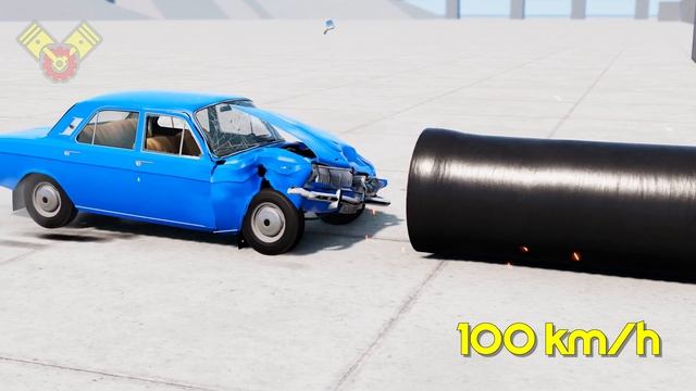 GAZ 24 (Volga) vs IRON PIPE 😲 BeamNG.Drive 4K RTX ON смотреть онлайн