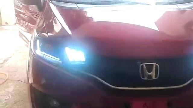Honda jazz projector headlight with drl upgrade смотреть онлайн