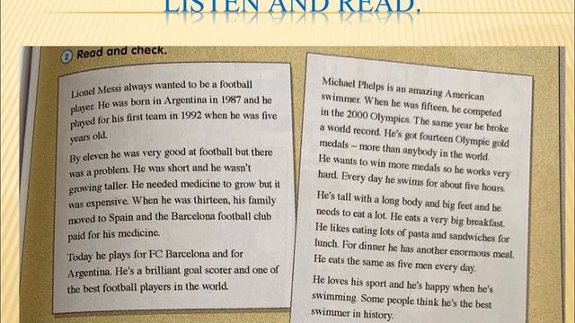 Англійська мова 4 клас    Легенди спорту