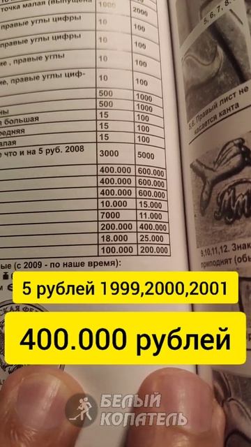 5 рублей 1999, 2000, 2001 стоят 400.000 рублей. Редкие монеты смотреть онлайн