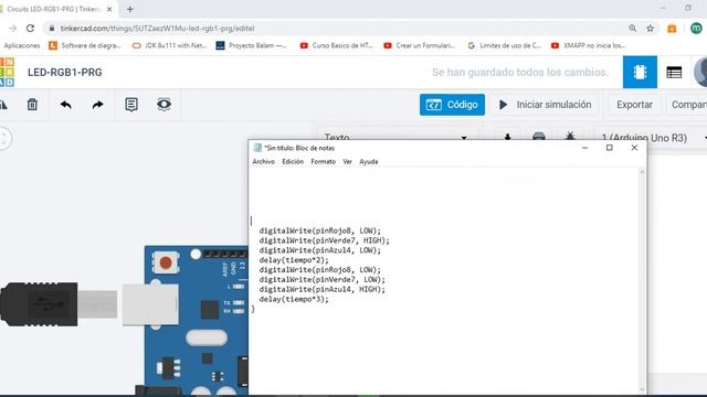 Arduino02 led rgb Tinkercad PRG Parte 2 смотреть онлайн