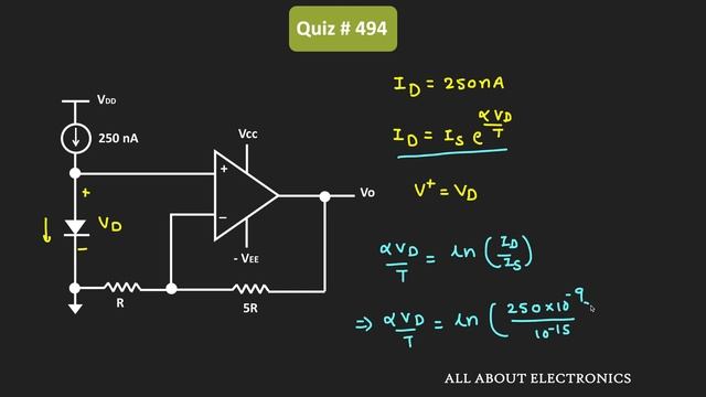 Operational Amplifier / Diode Solved Problem (Analog Electronics) | Quiz # 494 смотреть онлайн