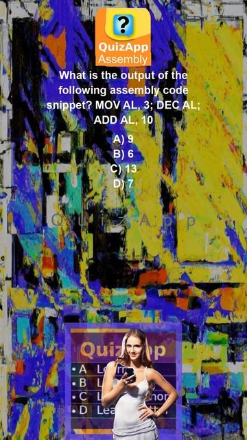 Assembly What is the output of the following assembly code snippet MOV AL 3 DEC AL ADD AL 10 смотреть онлайн