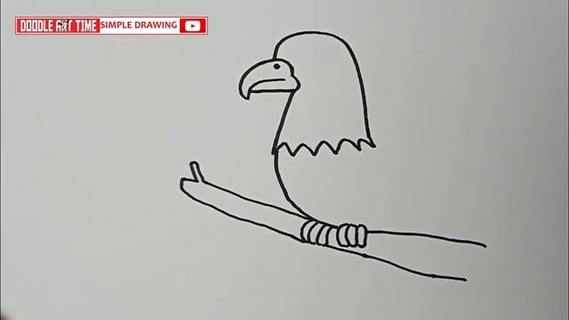 How To Draw A Simple Eagle - Doodle Art Time Easy Bird Drawing Tutorial