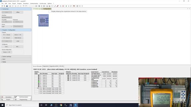 Eaton Easy E4 smart relay, analog input wiring, live testing with EasySoft 7. English смотреть онлайн