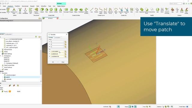 Feko 2022: Create A Conformal Patch Antenna On A Cylindrical Object