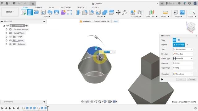 Fusion 360. Выдавливание и оболочка смотреть онлайн