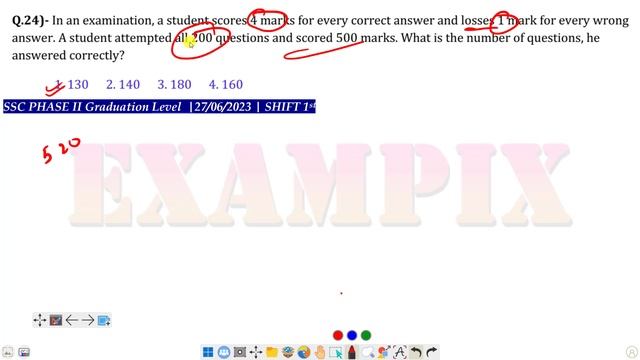 In an examination, a student scores 4 marks for every correct answer and losses 1 mark for every смотреть онлайн