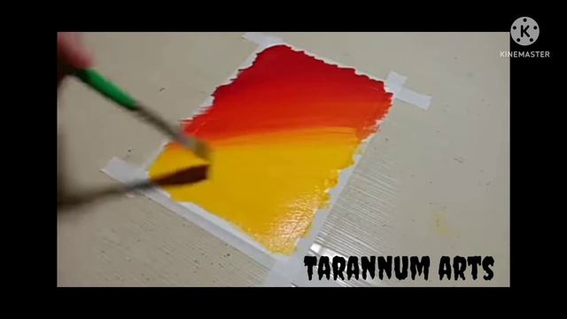 poster colour esay painting black mountain and red,yellow mixup painting смотреть онлайн