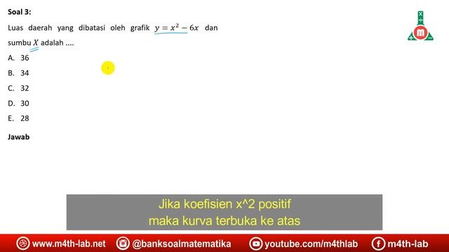 Menentukan Luas Daerah Dengan Menggunakan Integral (Integral Part 4) M4THLAB