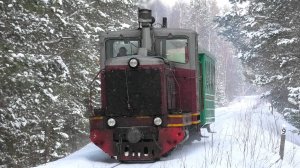 АУЖД. ТУ4-1800 с пригородным поездом Ельничная - Синячиха