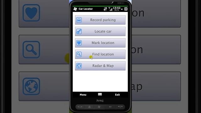 Car Locator App on HTC HD2 windows mobile смотреть онлайн