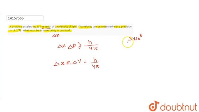 A proton is accelerated to one tenth of the velocity of light. If its velocity can be measured with смотреть онлайн