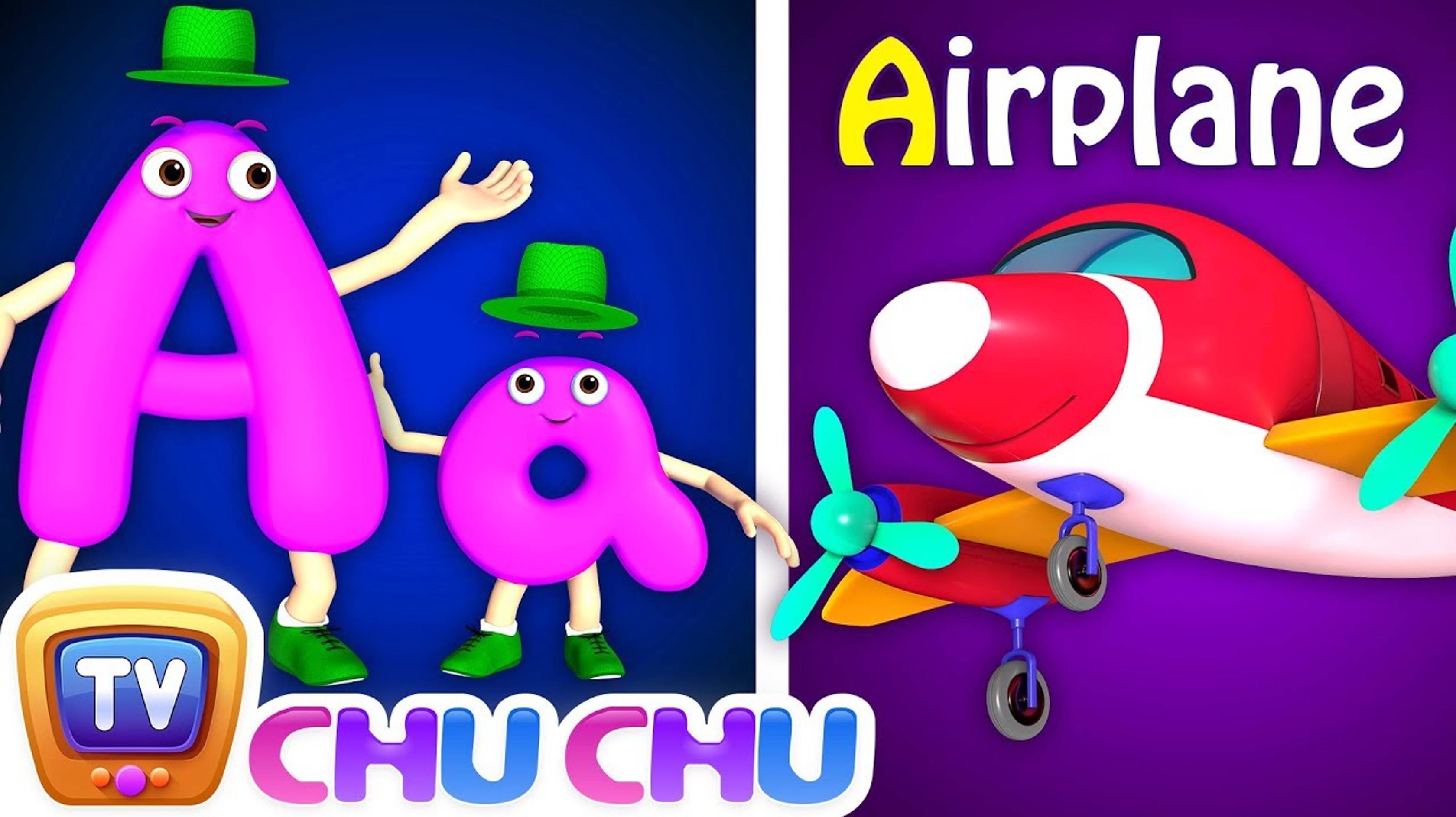 Phonics Song 2 with TWO Words in 3D - A For Airplane - ABC Alphabet Songs with Sounds for Children смотреть онлайн