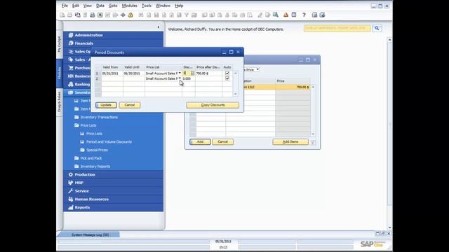 SAP Business One 8.8 Inventory Functionality Demonstration смотреть онлайн