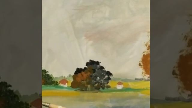 Пишем гуашью , с младшими школьниками. смотреть онлайн