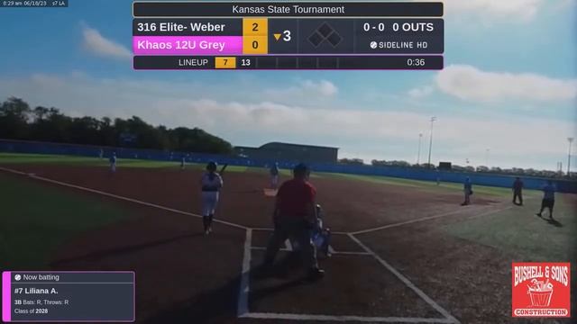 Khaos 12U Grey vs. 316 Elite- Weber (2023.06.18) смотреть онлайн