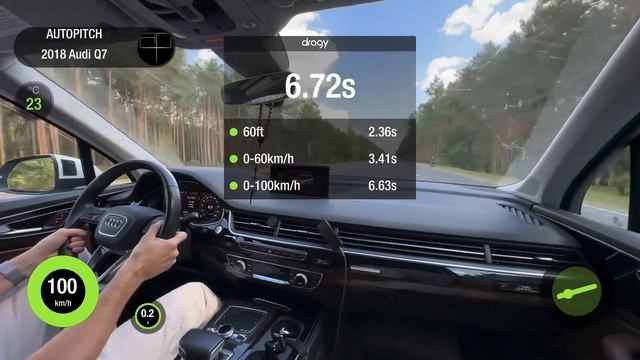 Audi Q7 3.0 Turbocharged AT 4WD 2018. 0-100 acceleration. смотреть онлайн