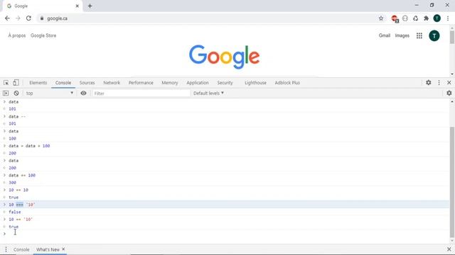 The Comparison operator in JavaScript смотреть онлайн