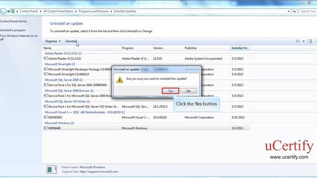 Viewing Windows Update History смотреть онлайн