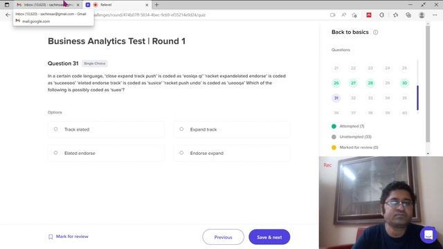 Relevel: Business Analytics Test: Round 1: Back to basics 200 marks • 42 mins смотреть онлайн